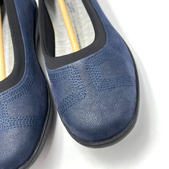 Clarks Womens Size 6 Ayla Low Blue Black Slip On Comfort Flats Loafers Shoes - Picture 5 of 14